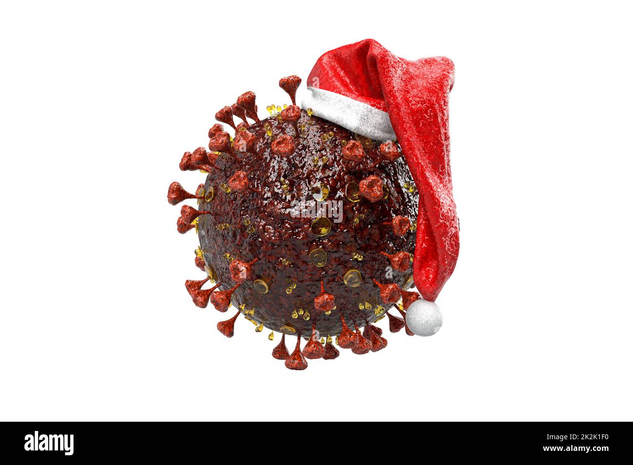 Corona virus Christmas concept. Christmas pandemic concept. 3D Rendering Stock Photo
