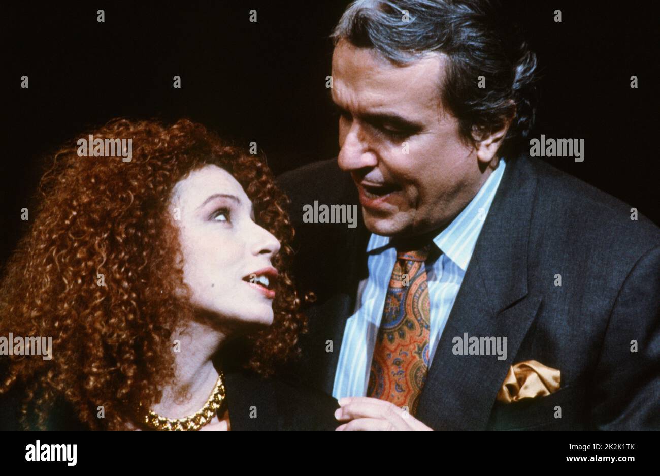Julia Migenes and Lalo Schifrin in a duet on the set of the television programme 'Le grand échiquier', 1989. Stock Photo