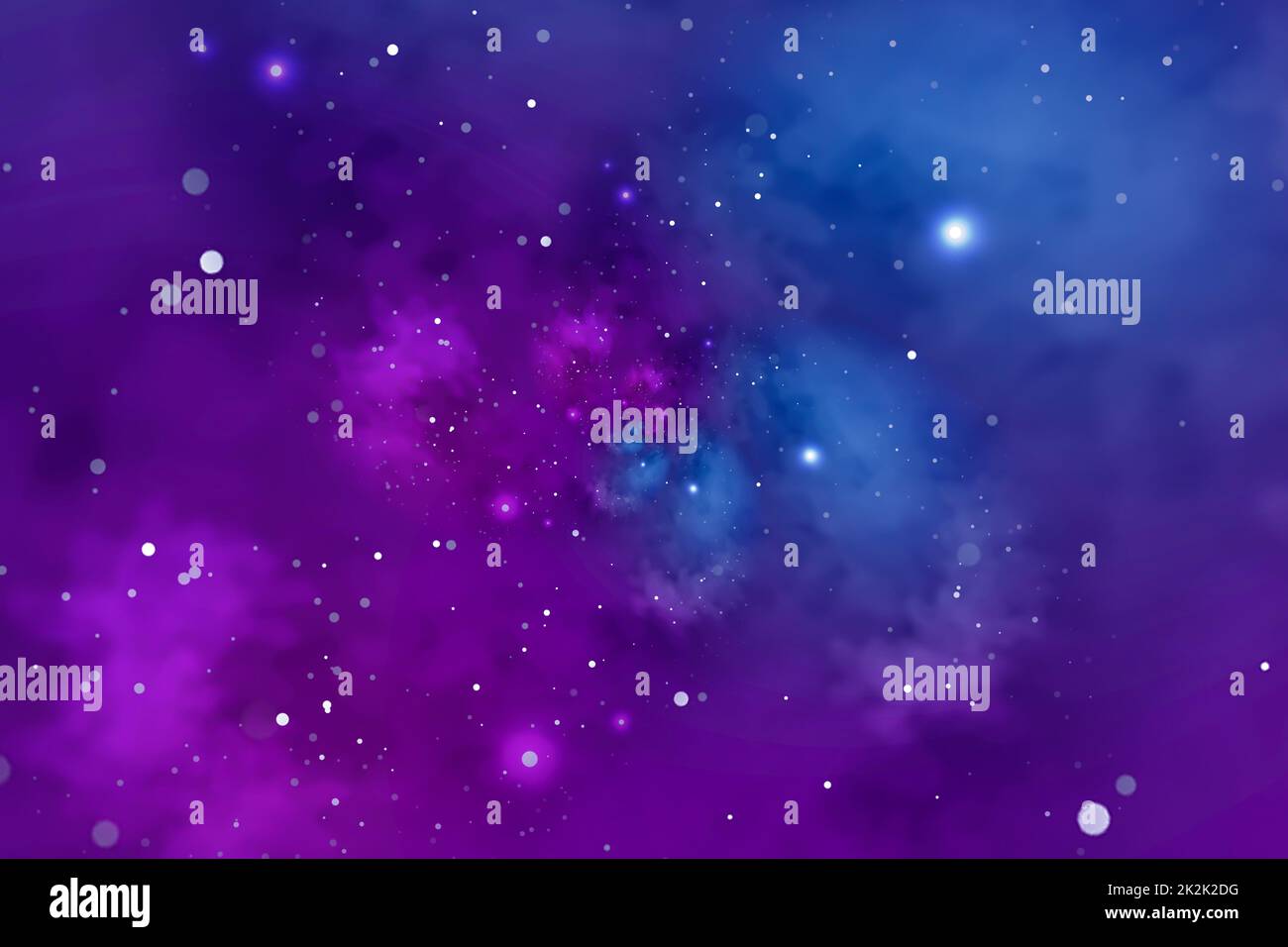 Starry background with blue and violet nebula. Concept for space, astronomy, galaxy, universe, science Stock Photo