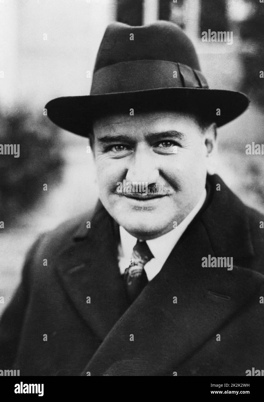 Portrait of Edouard Daladier, French statesman, minister under the Third Republic during the inter-war period. October 1929 Stock Photo