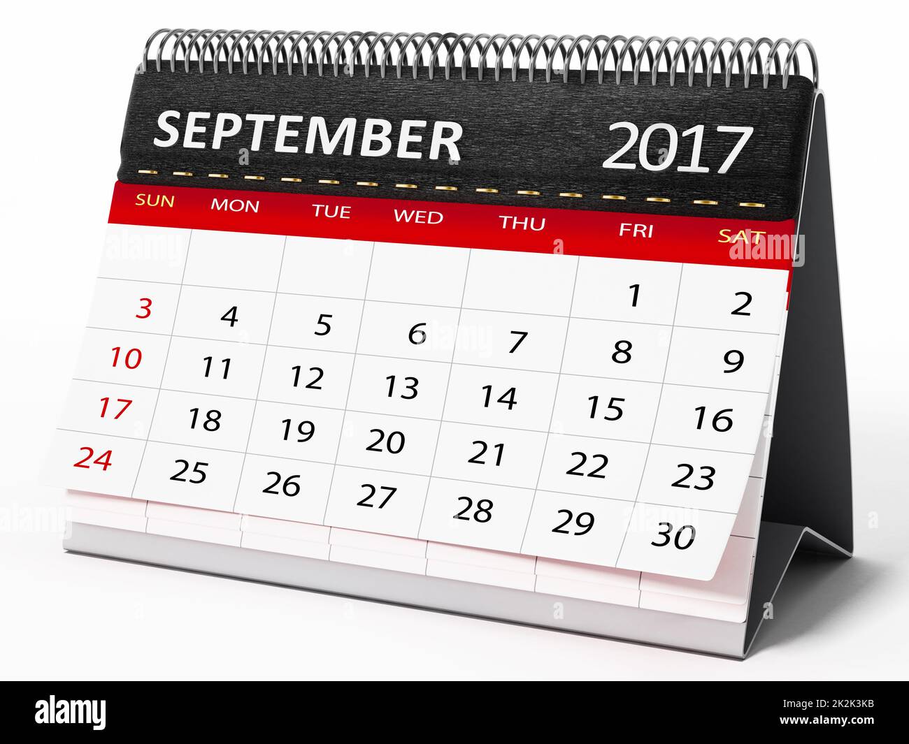 2017 calendar september hi-res stock photography and images