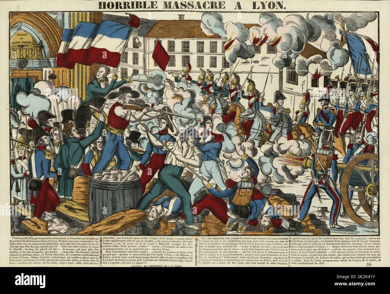 Popular imagery Second revolt of the canuts in Lyon in April 1834. Engraving Private collection Stock Photo