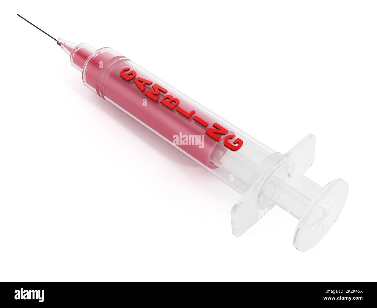 Gambling word on plastic syringe. 3D illustration Stock Photo Alamy