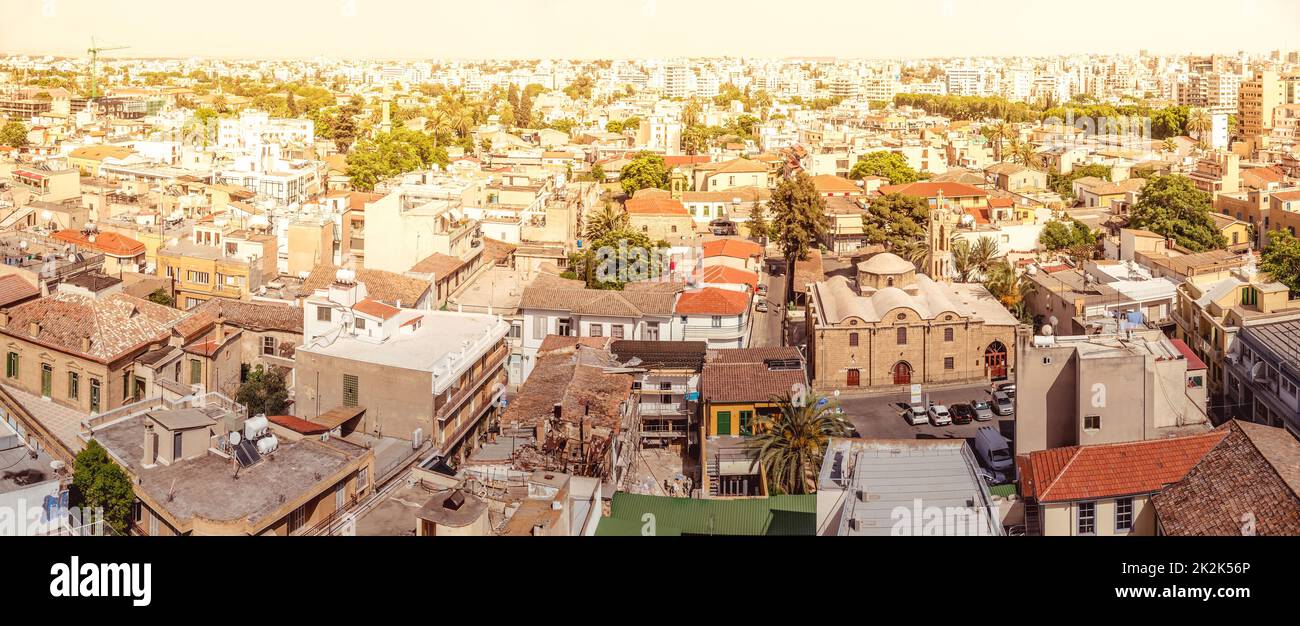 Panorama of south of Nicosia. Cyprus Stock Photo