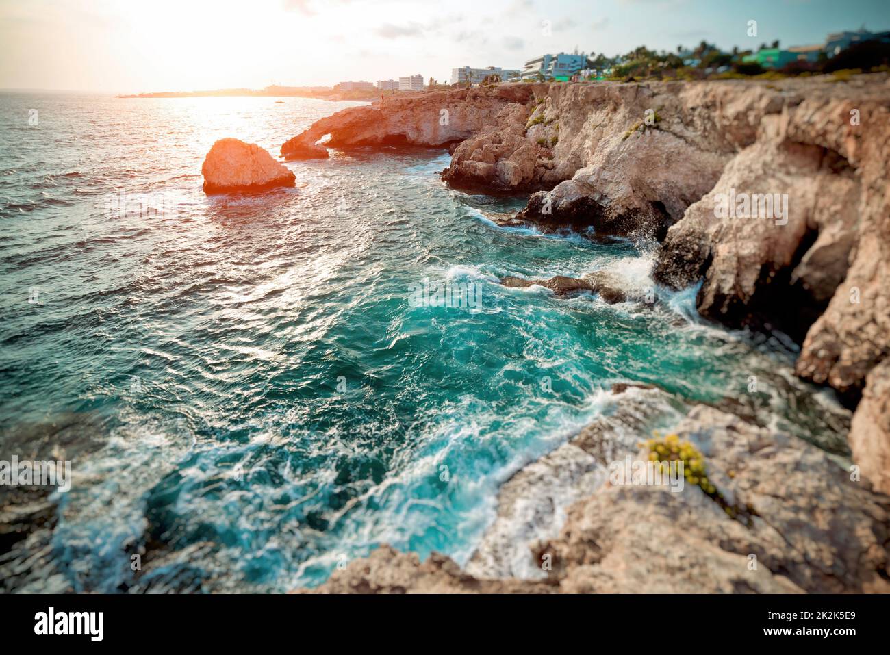 Sea Caves in Ayia Napa, Cyprus. Color tone tuned Stock Photo Alamy