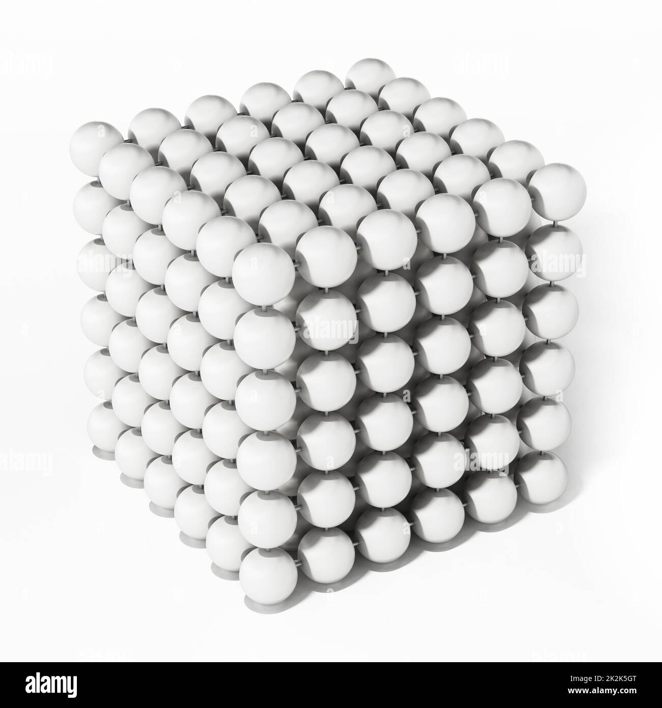 White spheres forming a cube shape. 3D illustration Stock Photo Alamy