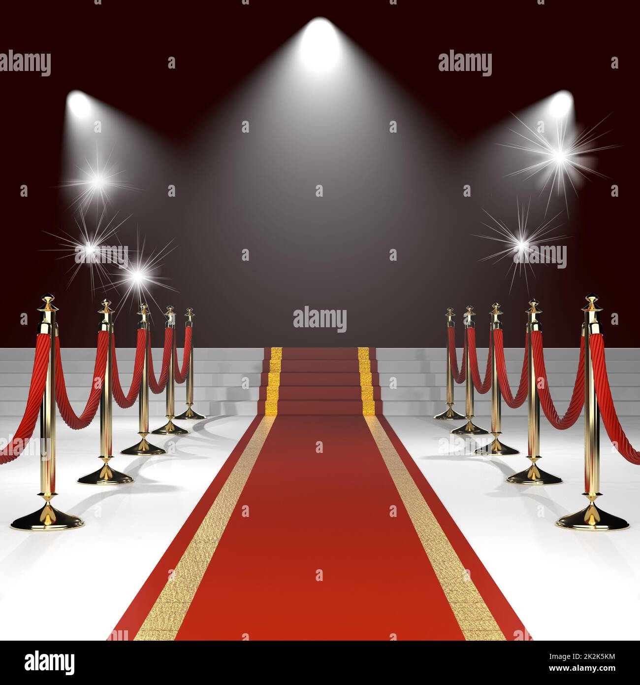 Red carpet with red ropes on golden stanchions Stock Photo Alamy