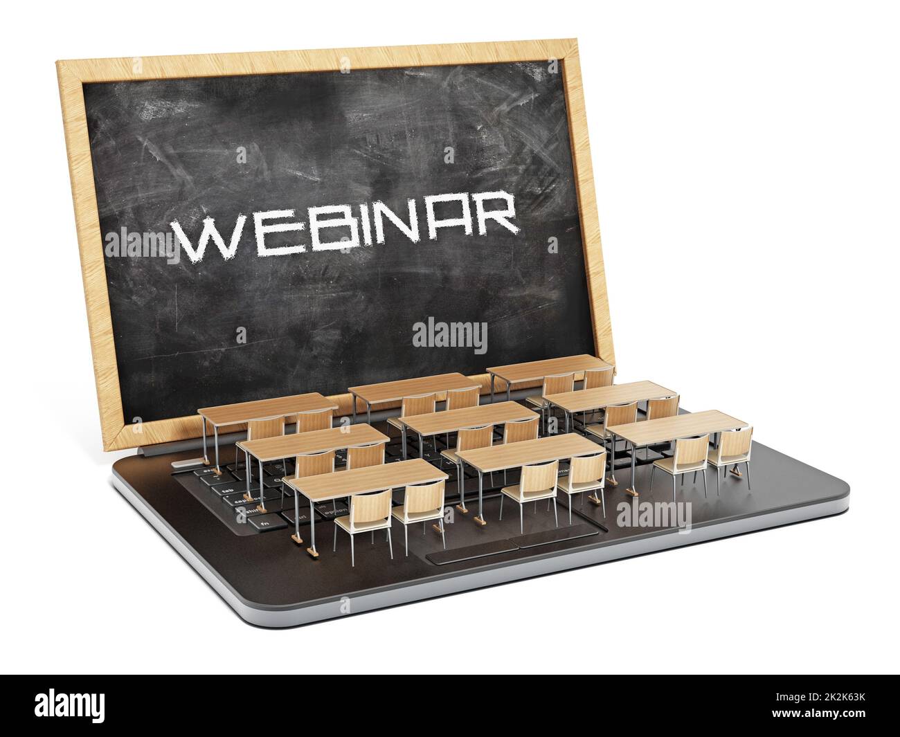 inar word on the blackboard as laptop screen. 3D illustration Stock