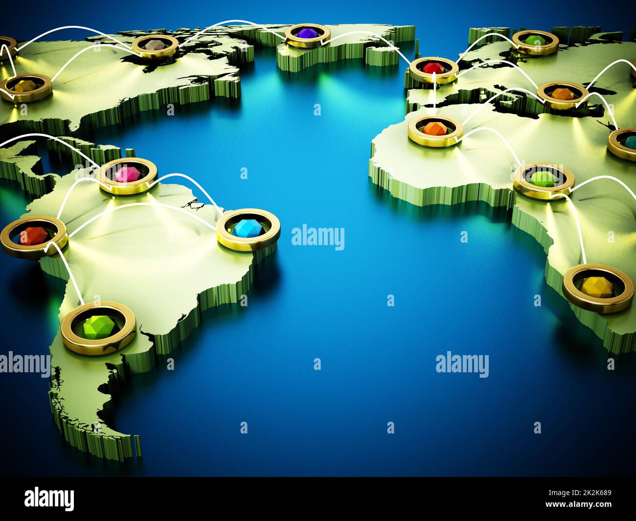 3d world map hi-res stock photography and images - Alamy