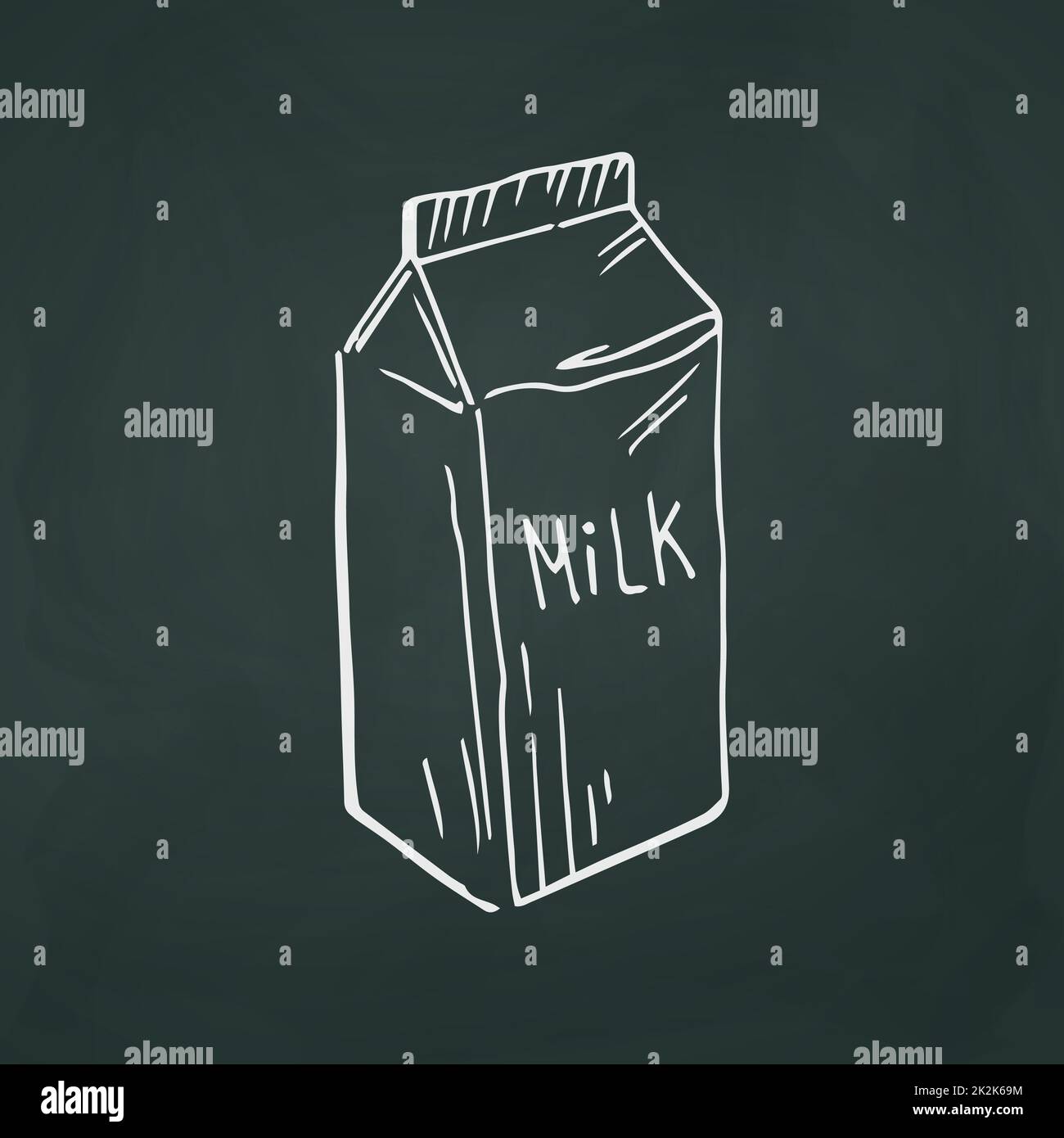 Milk package thin white lines on textural dark background - Vector Stock Photo