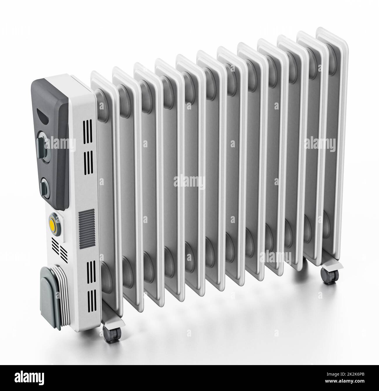 Oil Radiator Design Modern oil radiator isolated on white background. 3D illustration Stock ...