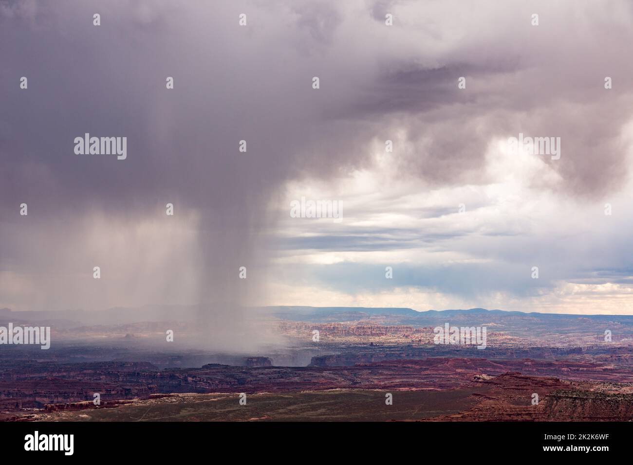 Rain storm over the Needles District of Canyonlands National Park, Moab