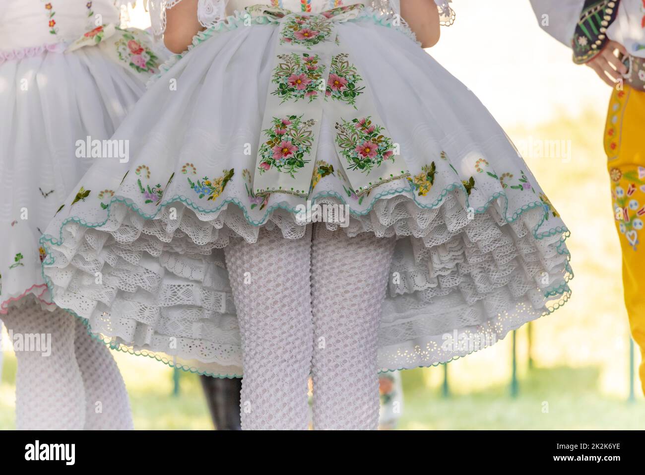 Detail of folk costume, Rakvice, Southern Moravia, Czech Republic Stock Photo
