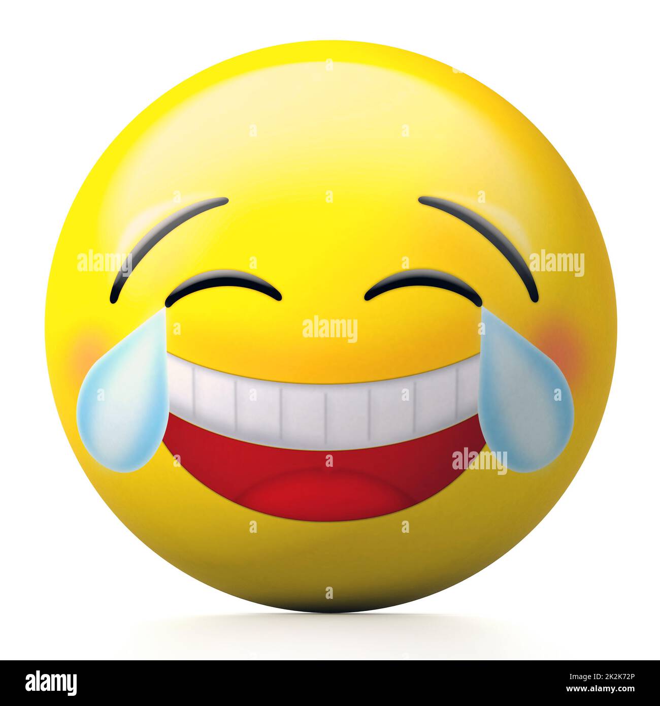 Smiling face with tears on closed eyes. 3D illustration Stock Photo Alamy