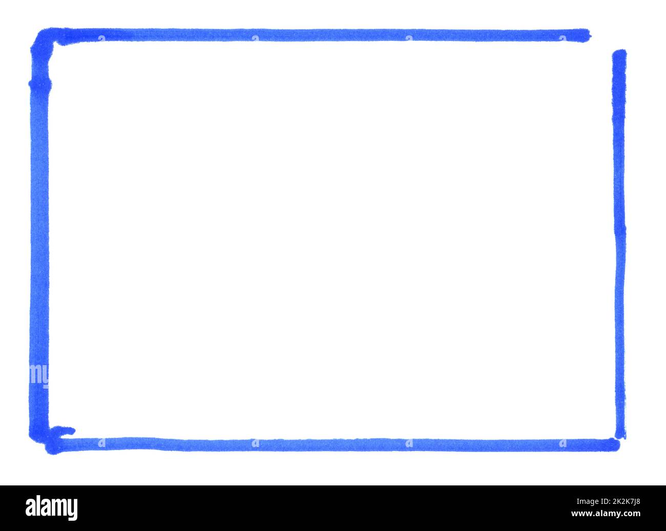 Blue frame hand painted with pencil on white background Stock Photo Alamy