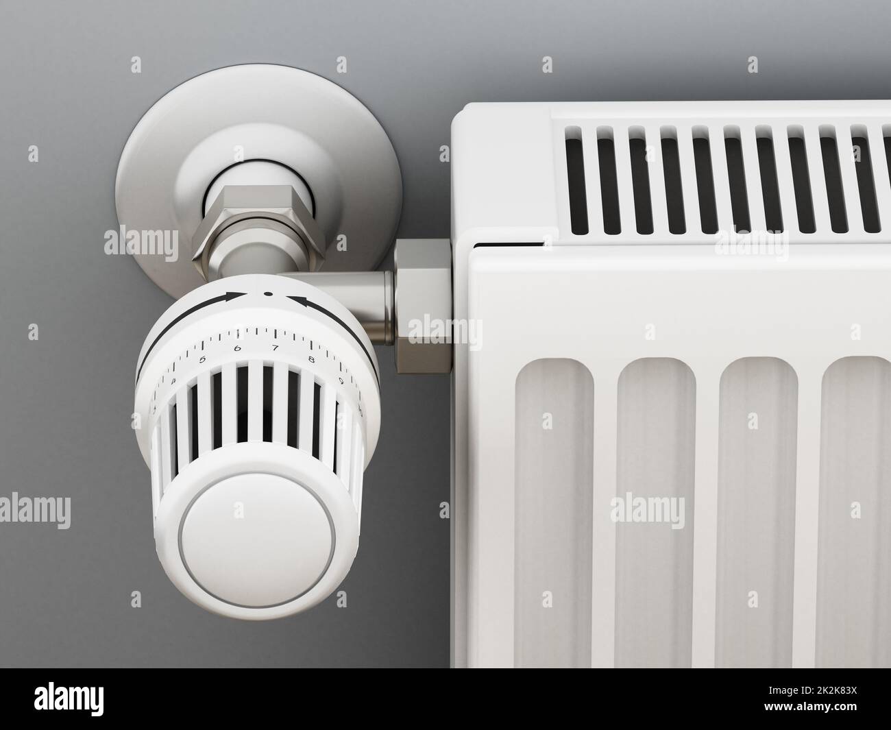 Adjustable radiator thermostat. 3D illustration Stock Photo Alamy