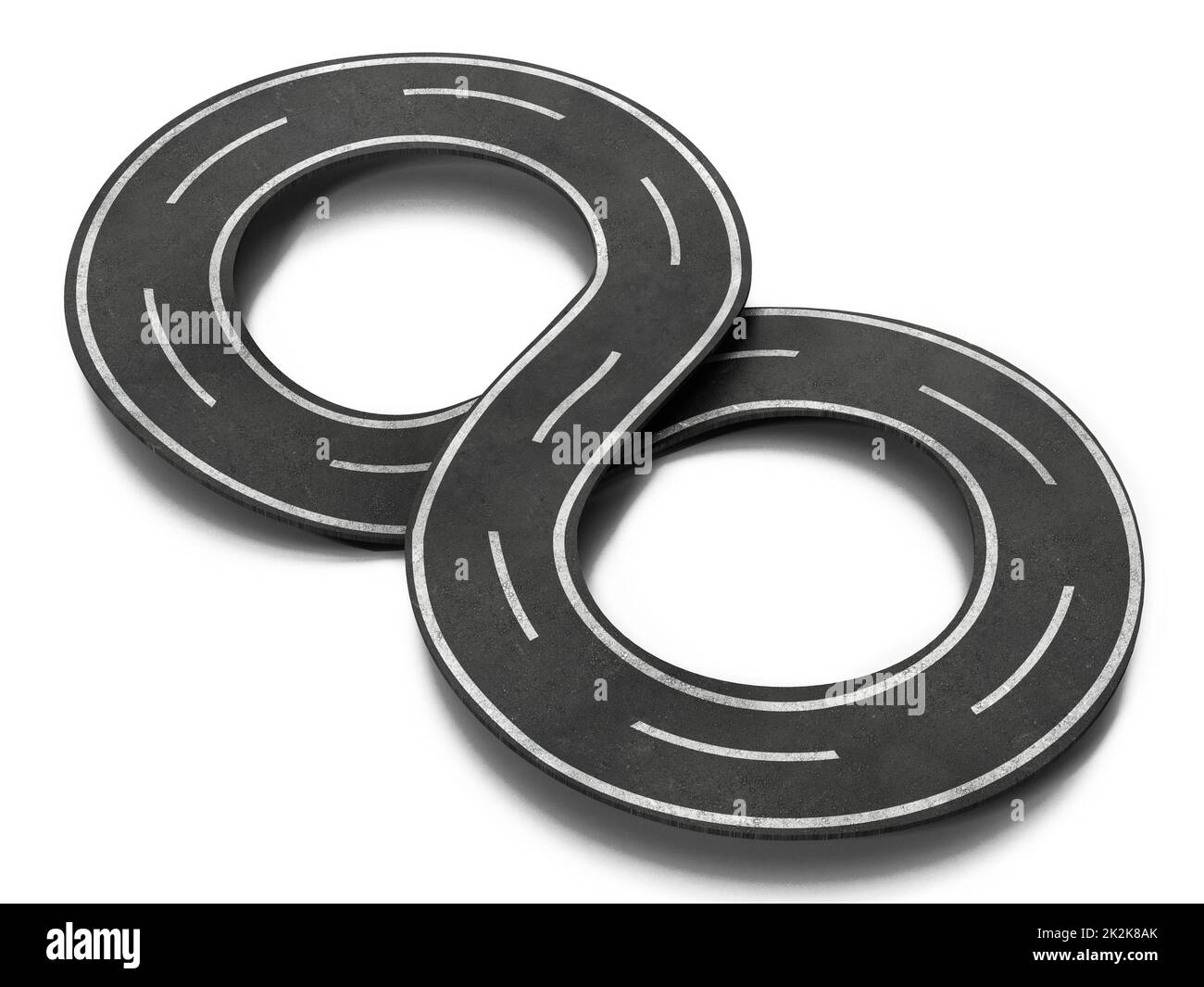 Infinity symbol shaped road. 3D illustration Stock Photo