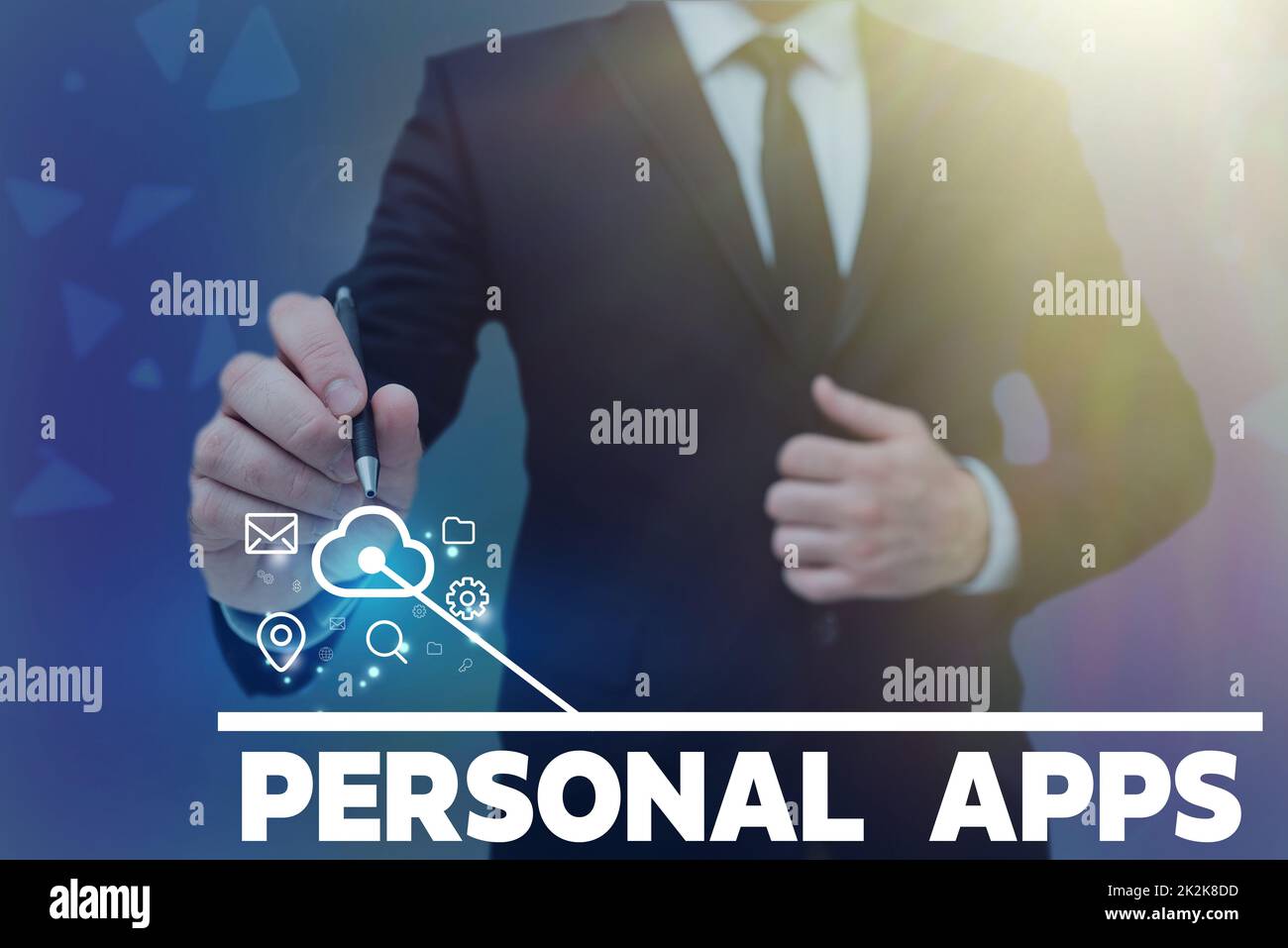 Conceptual caption Personal Apps. Concept meaning Organizer Online