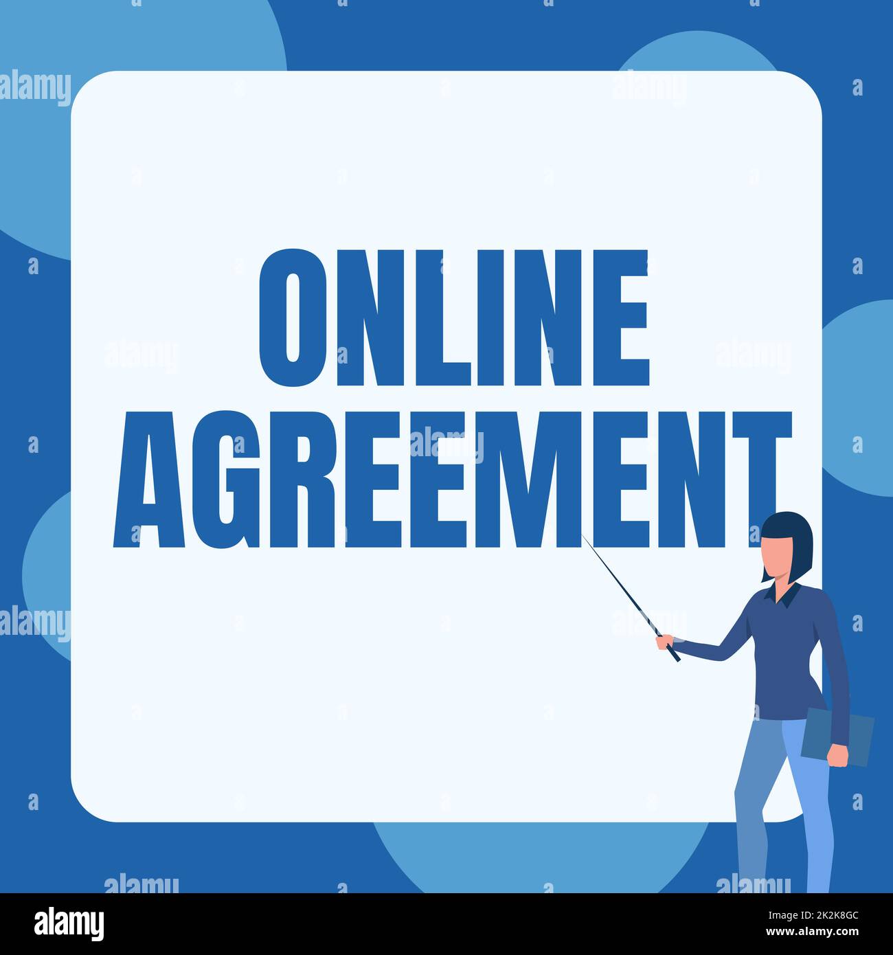 Writing displaying text Online Agreement. Concept meaning contract
