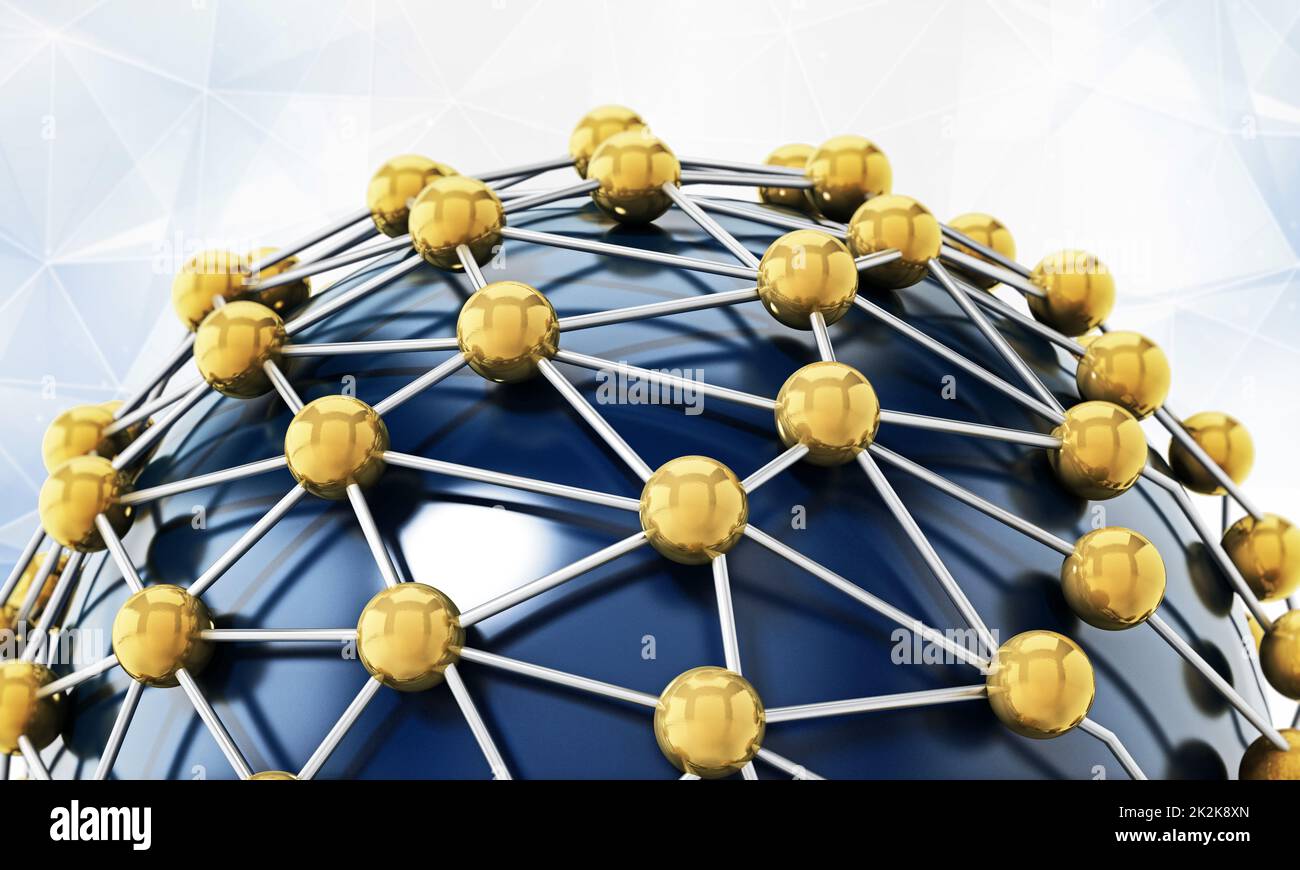 Wireframe polygonal sphere connected lines hi-res stock photography and ...
