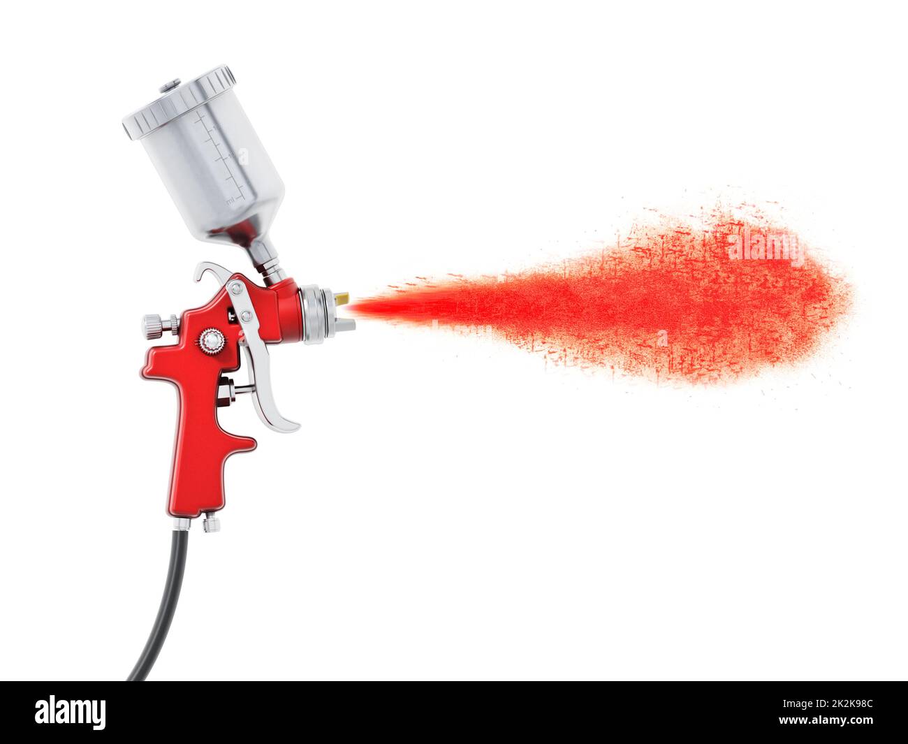 Professional paint gun isolated on white background. 3D illustration