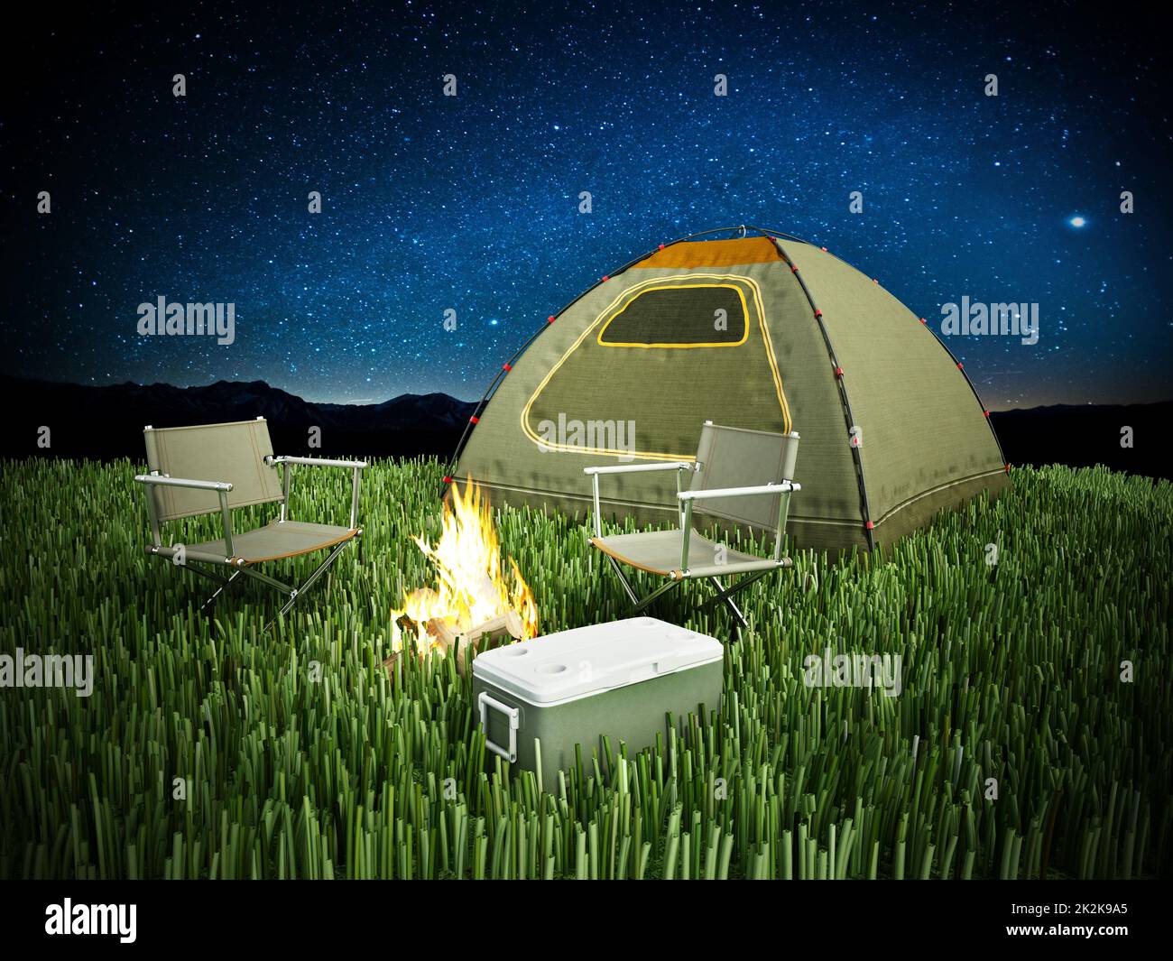 Green tent night hi-res stock photography and images - Alamy