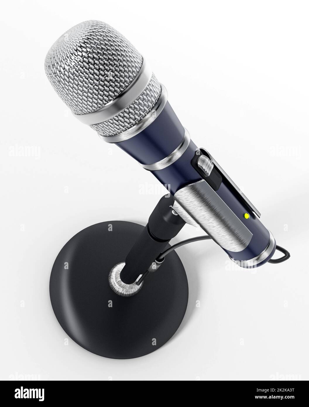 Microfono dinamico su supporto da tavolo con treppiede e spugna protettiva  Foto stock - Alamy