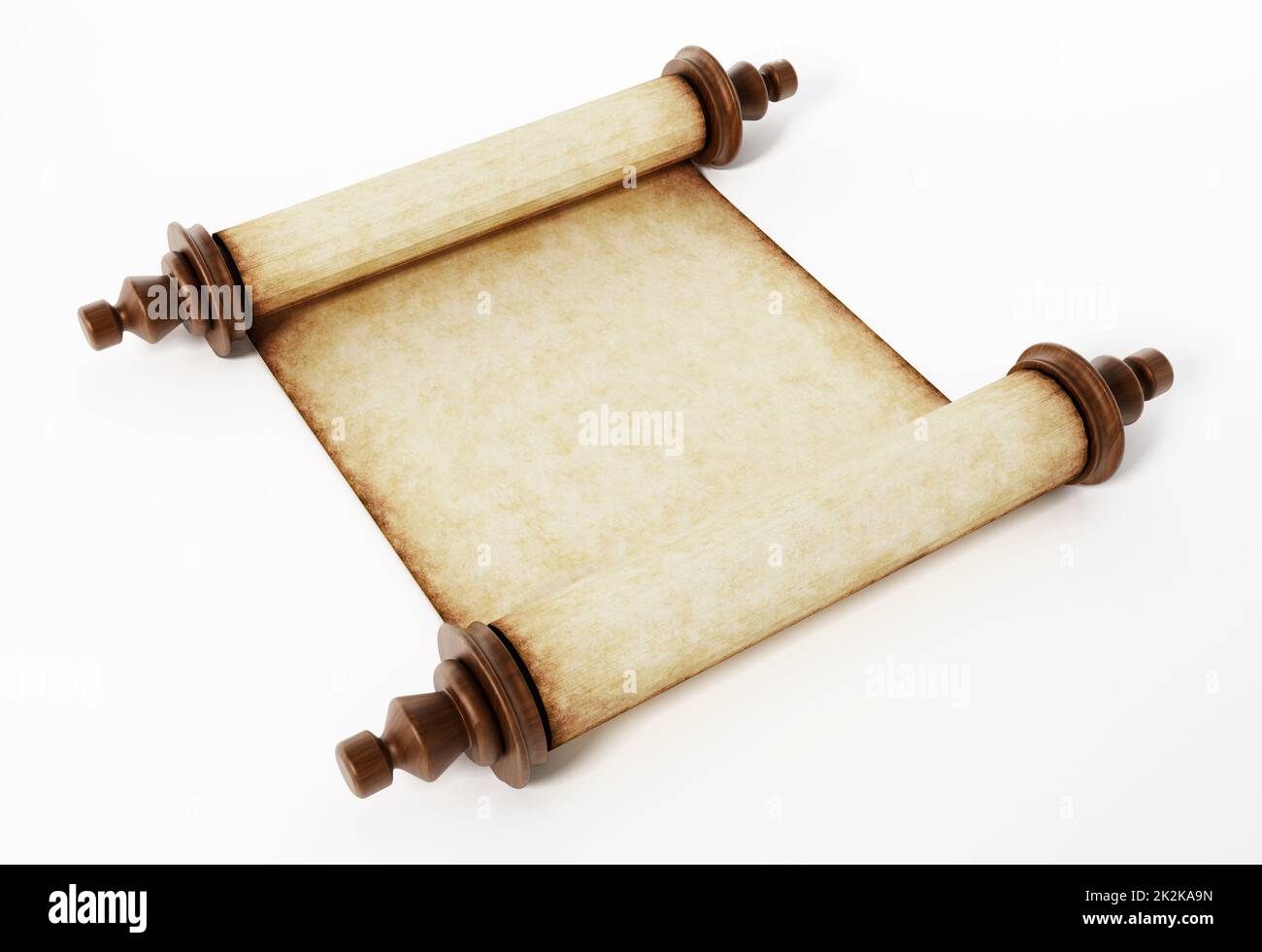 Old Vintage Scroll Isolated On White Background Stock Photo - Download  Image Now - Paper Scroll, Torah, Parchment - iStock