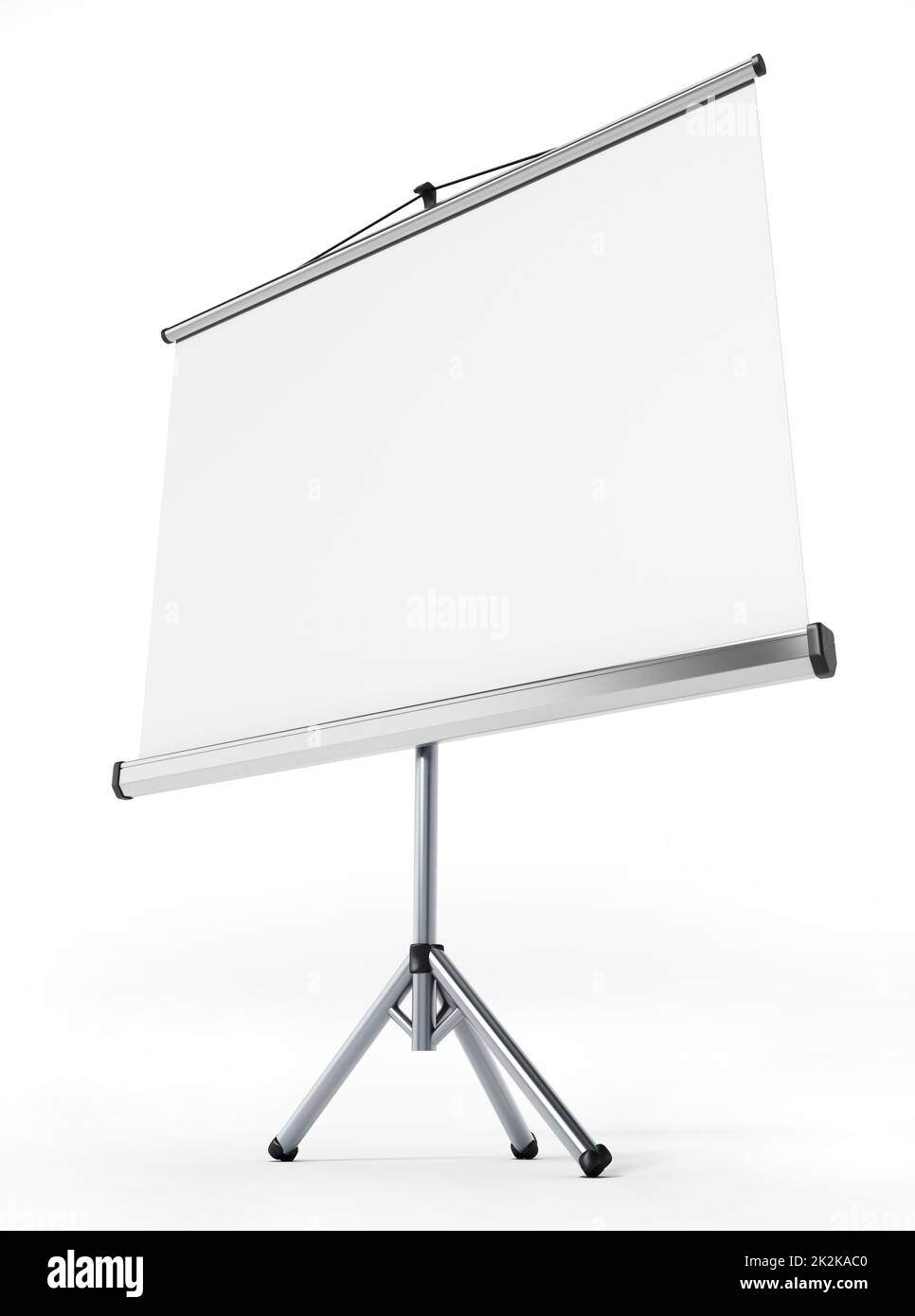 Projection screen isolated on white background. 3D illustration Stock