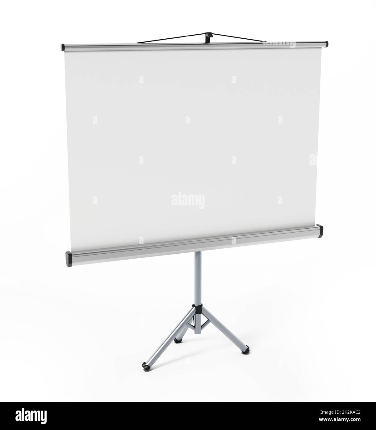 Projection screen isolated on white background. 3D illustration Stock