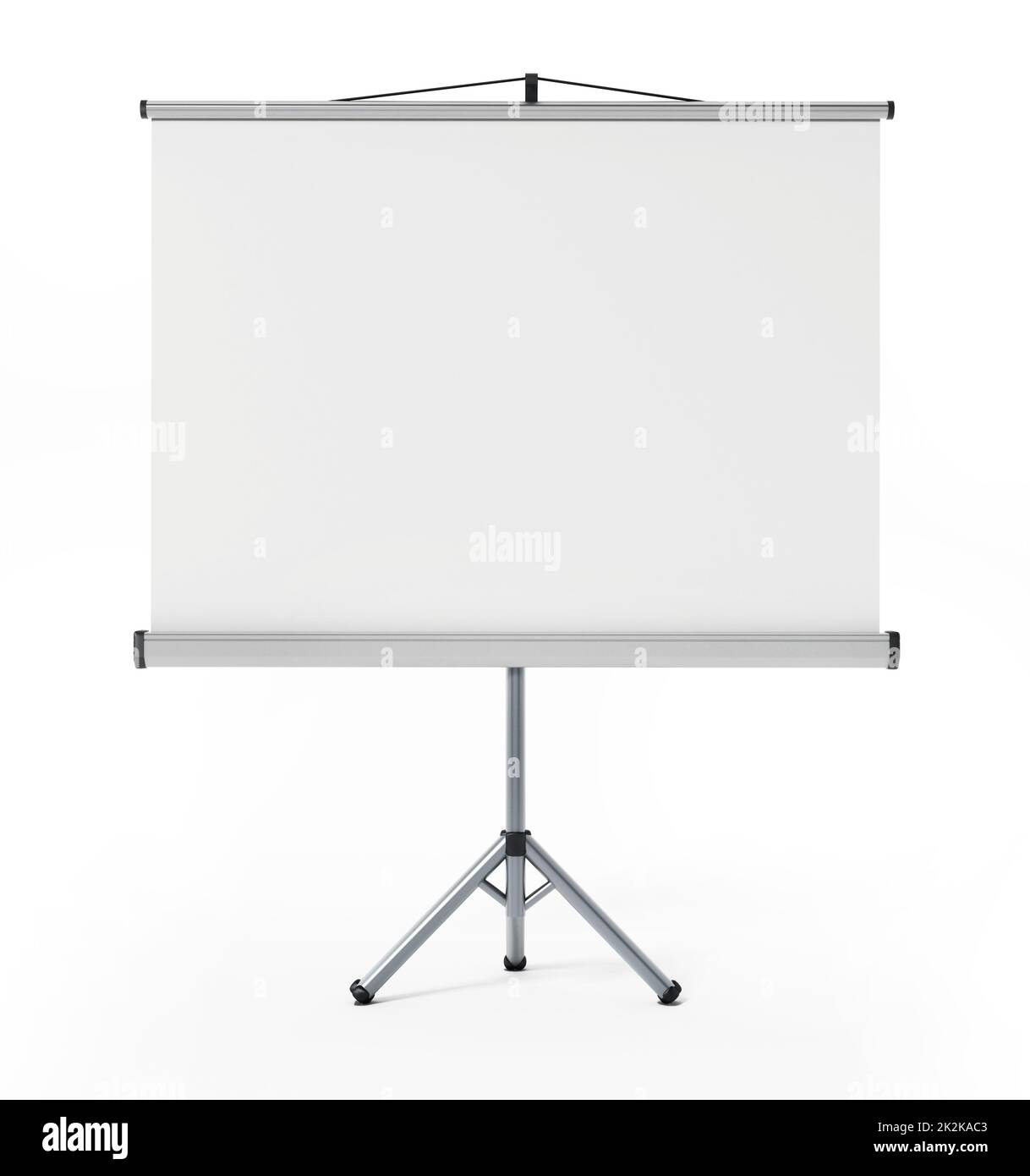 Projection screen isolated on white background. 3D illustration Stock