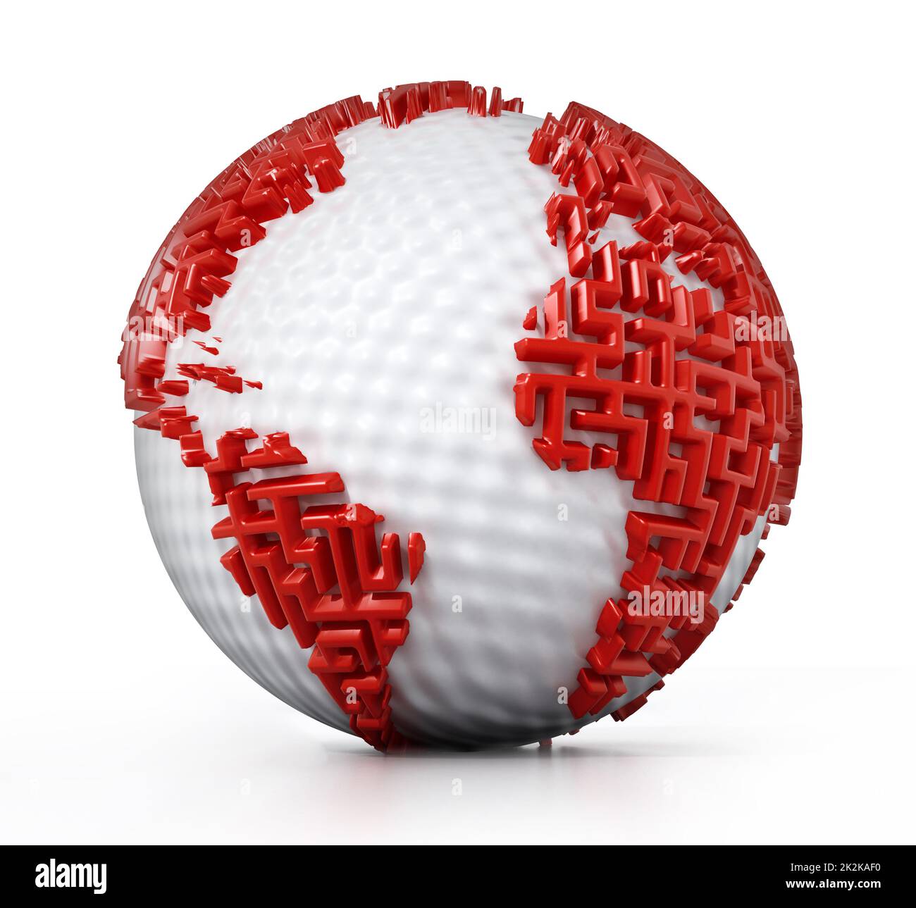 Globe with maze walls as the continents. 3D illustration Stock Photo