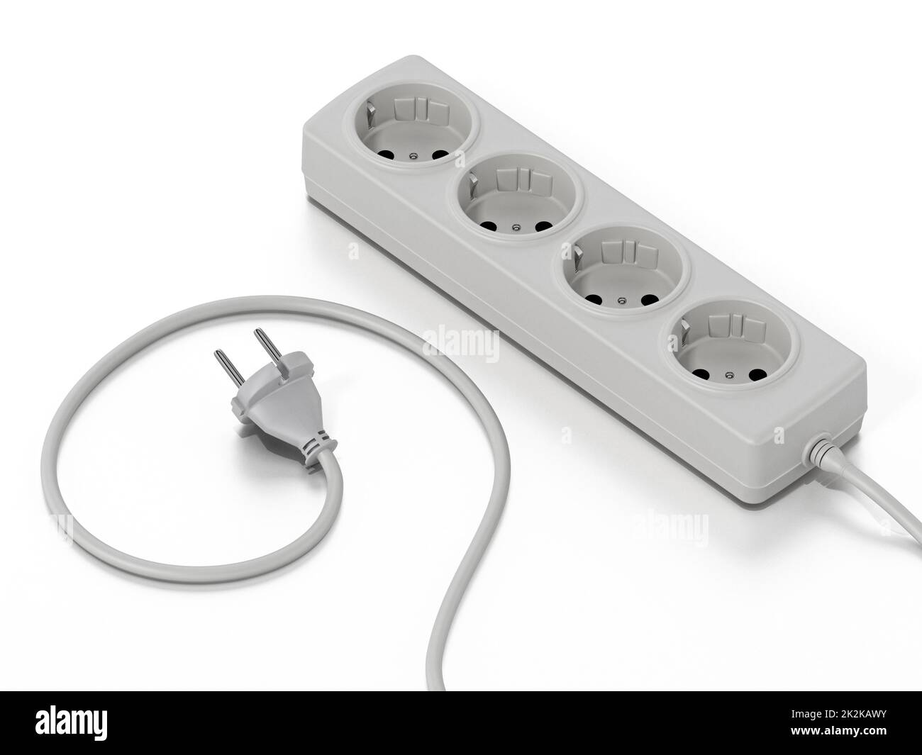 Electric plug isolated on white background. 3D illustration Stock Photo