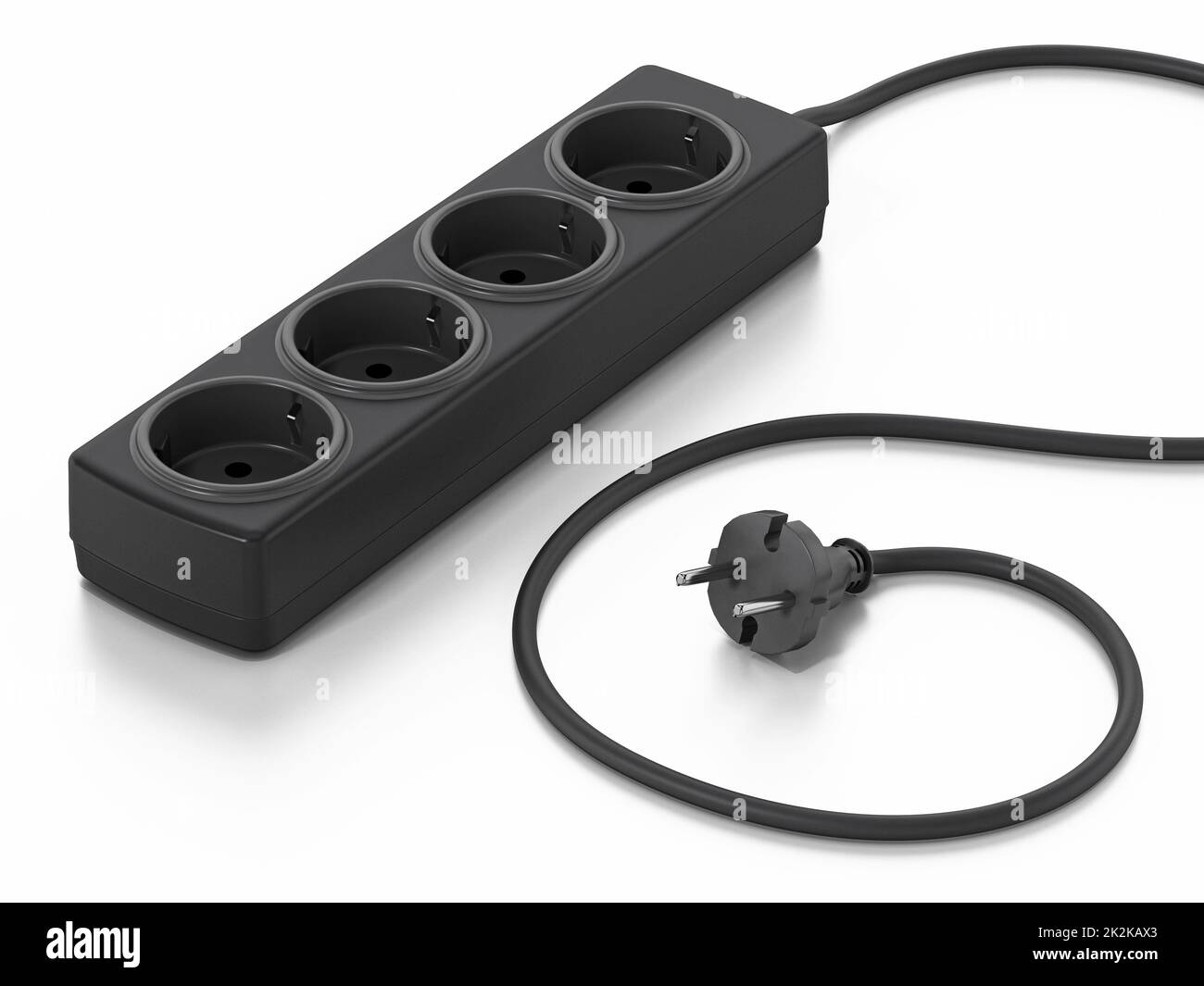 Electric plug isolated on white background. 3D illustration Stock Photo