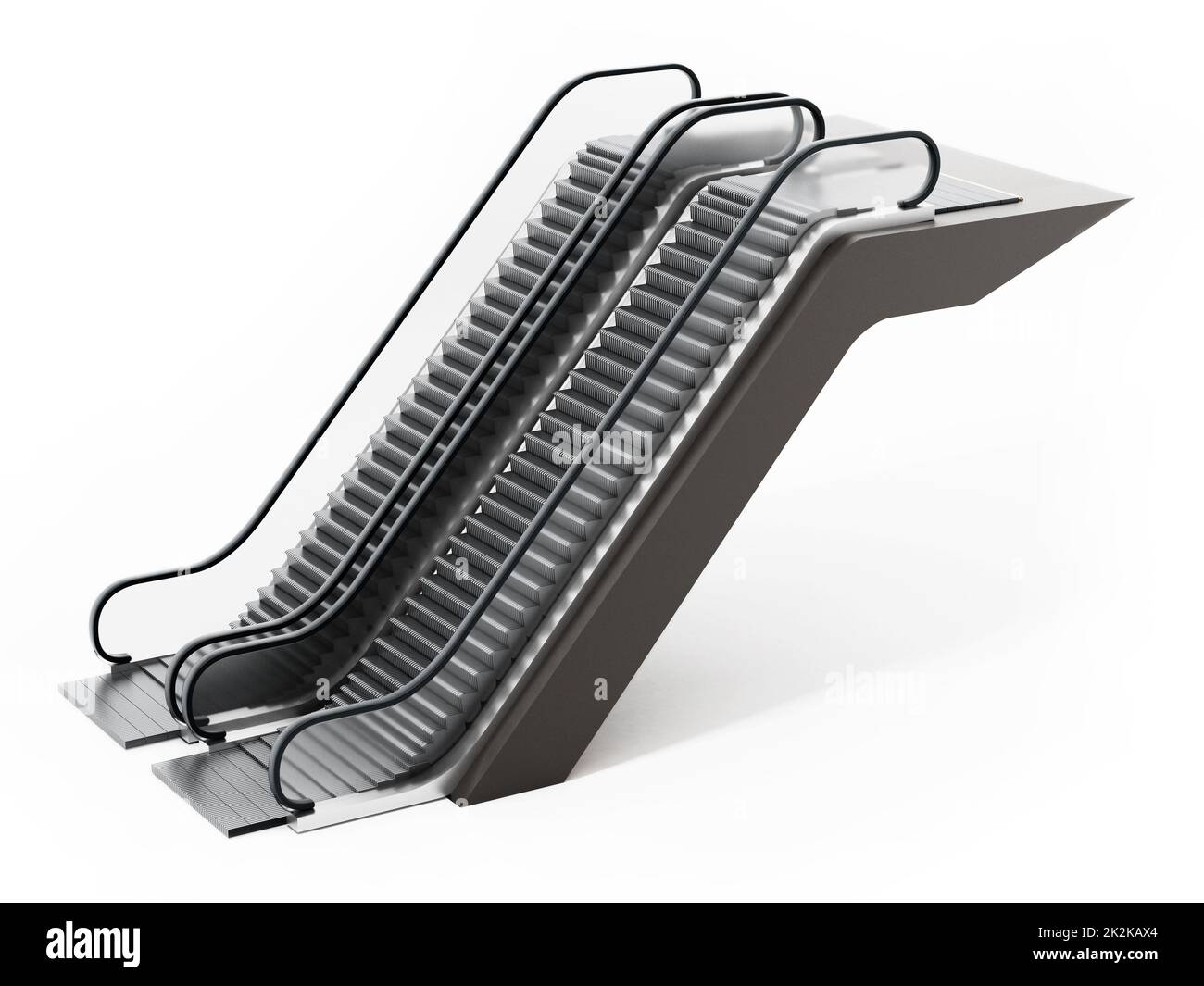 Escalator isolated on white background. 3D illustration Stock Photo