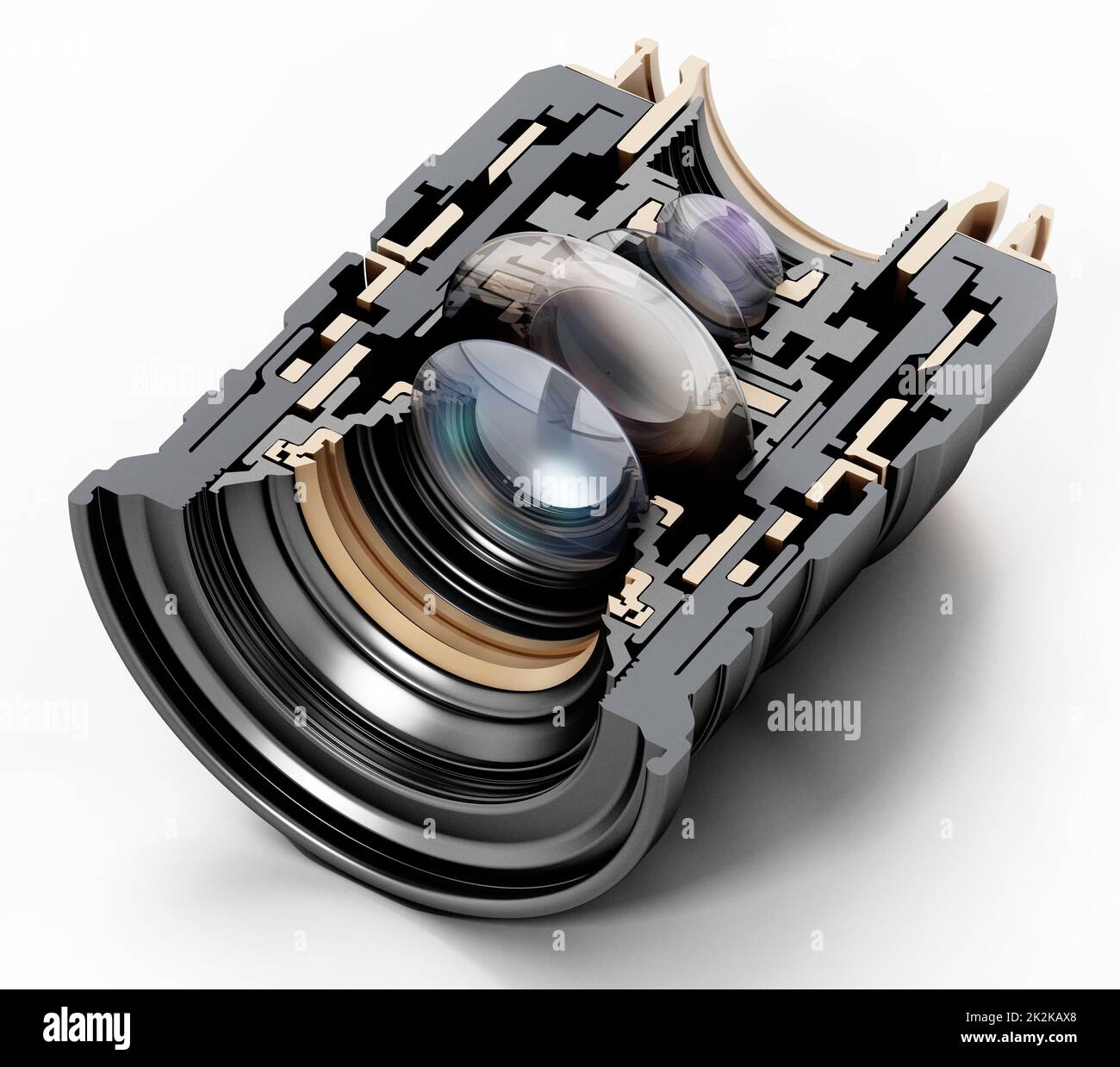 3D structure of a professional lens. 3D illustration Stock Photo Alamy