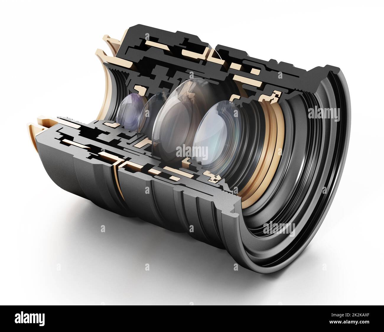 3D structure of a professional lens. 3D illustration Stock Photo Alamy