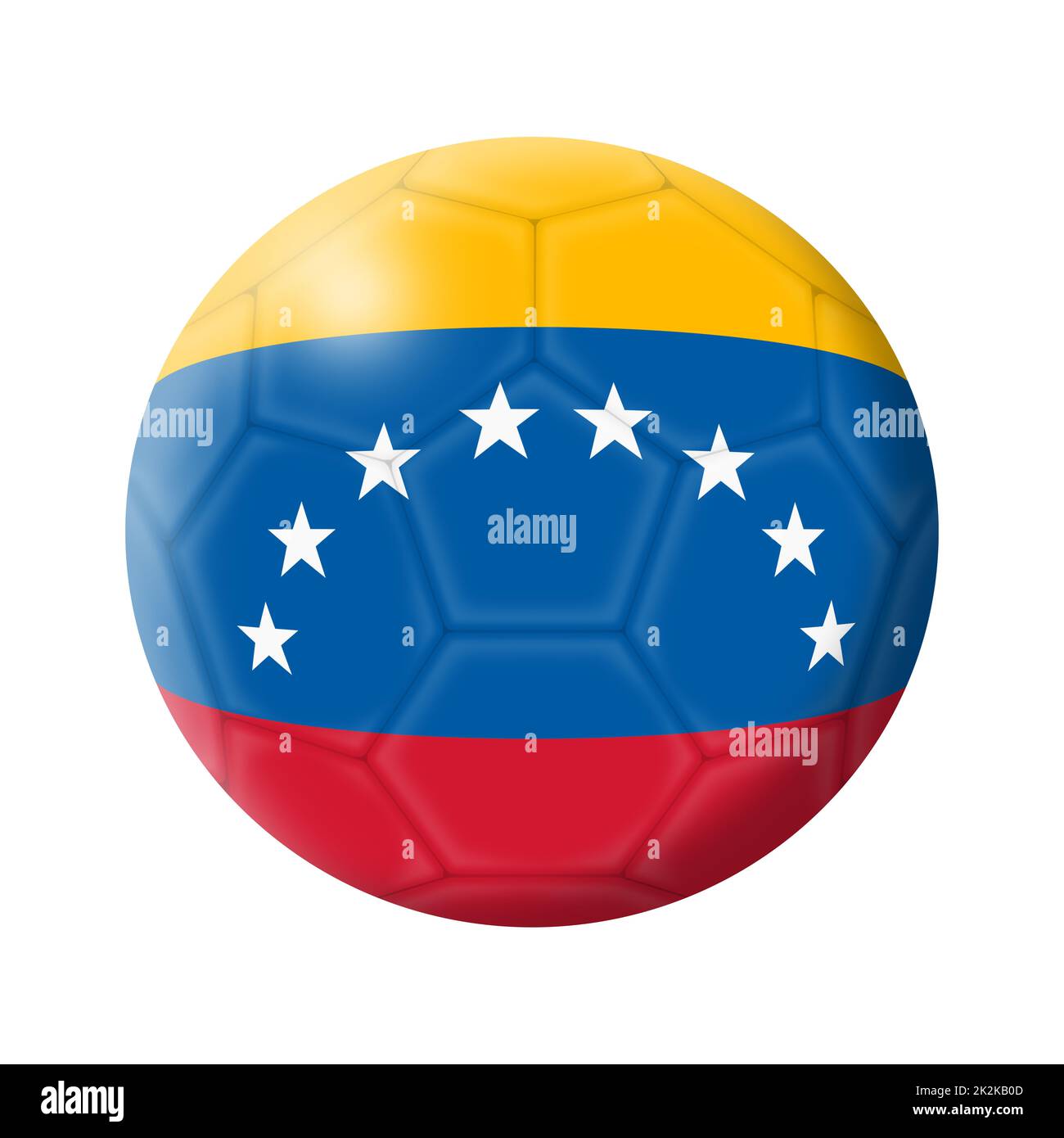Venezuela soccer ball football 3d illustration isolated on white with clipping path Stock Photo