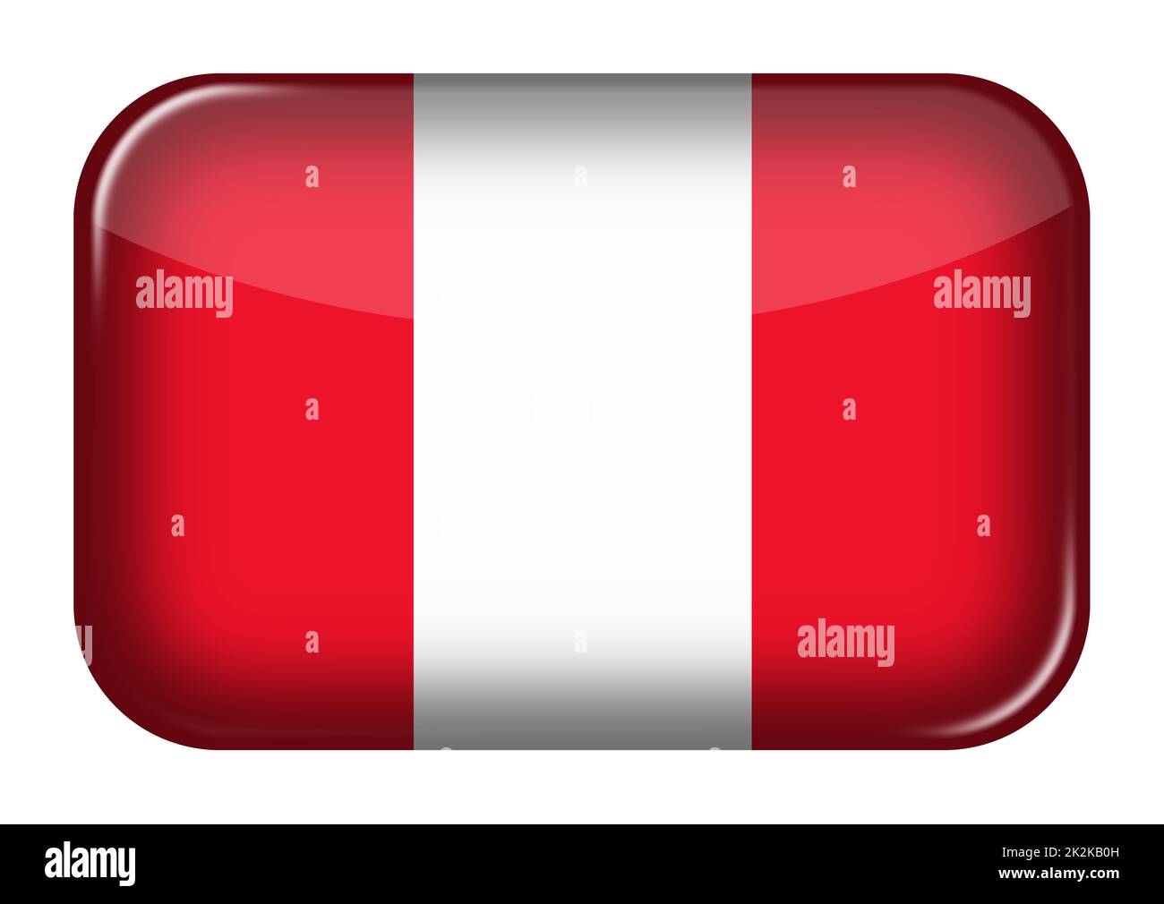 Peru web icon rectangle button with clipping path 3d illustration Stock ...