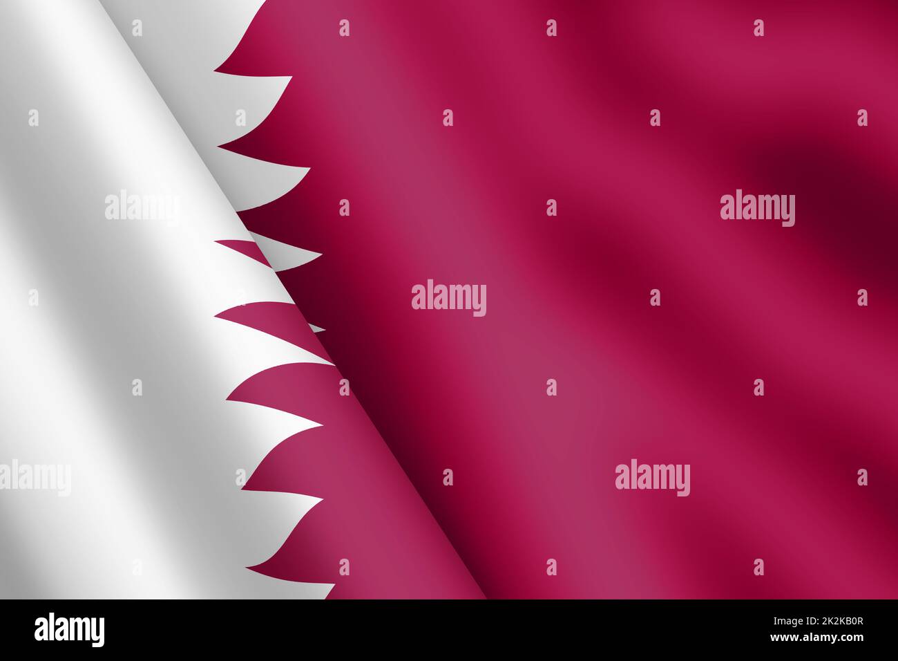 Qatar waving flag 3d illustration wind ripple Stock Photo - Alamy
