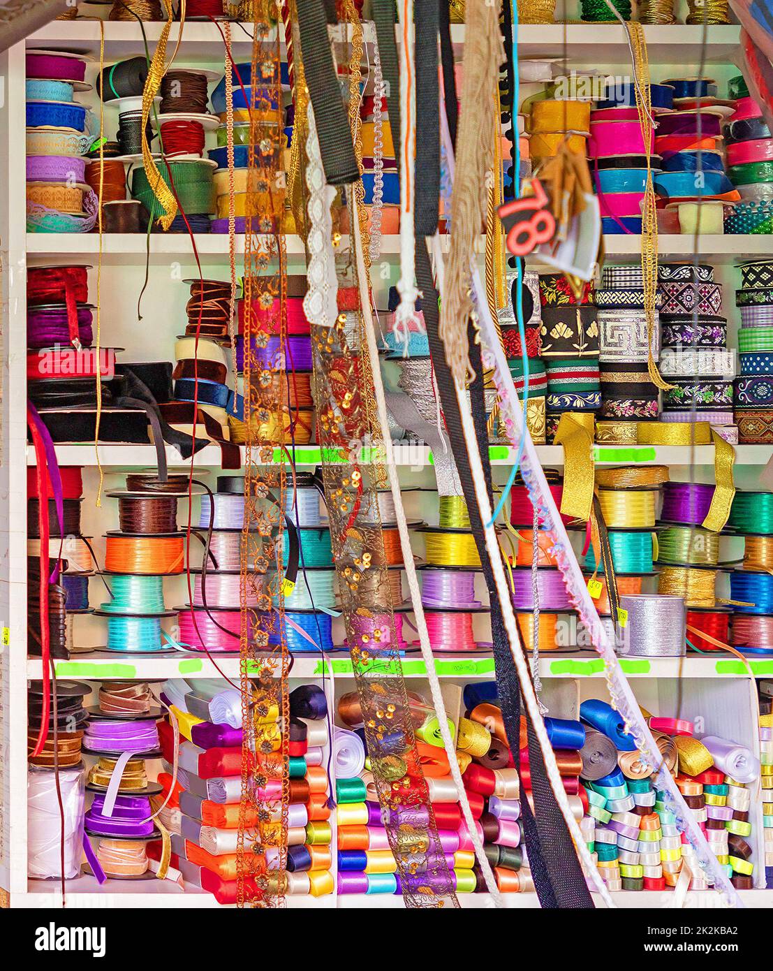 Decorative ribbons for gift packaging Stock Photo Alamy