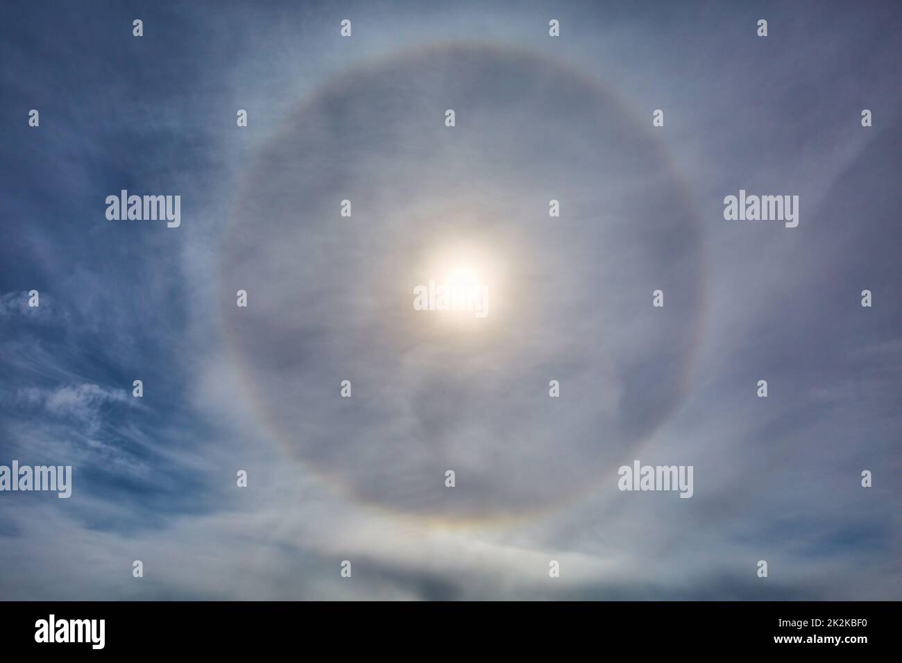Sun Halo in the sky Stock Photo