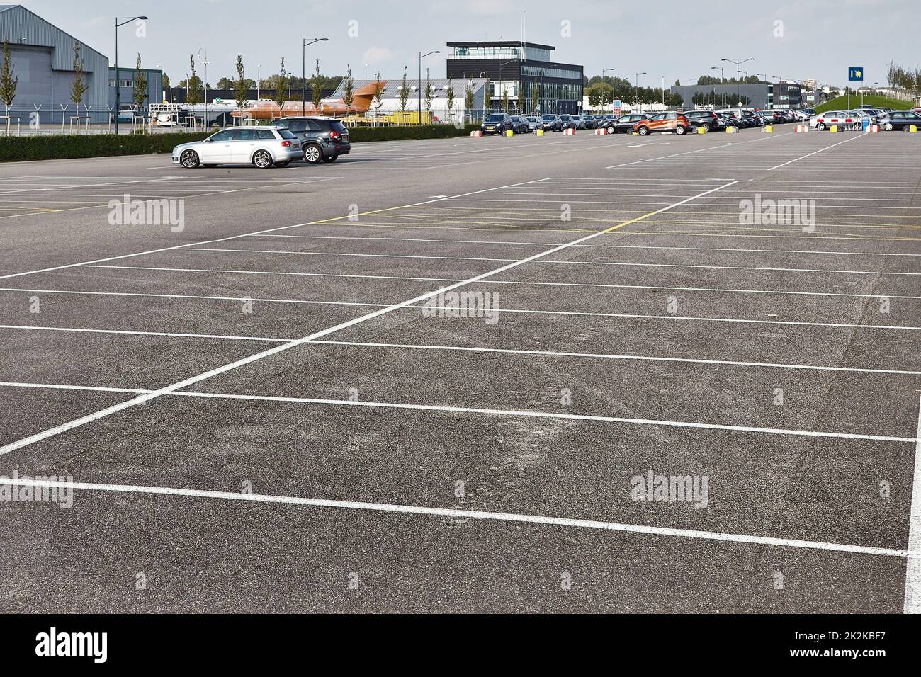 Carpark with empty spots Stock Photo