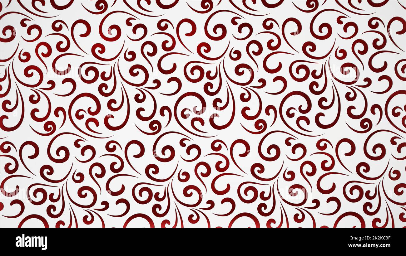 Abstract red and white floral background. 3D illustration Stock Photo