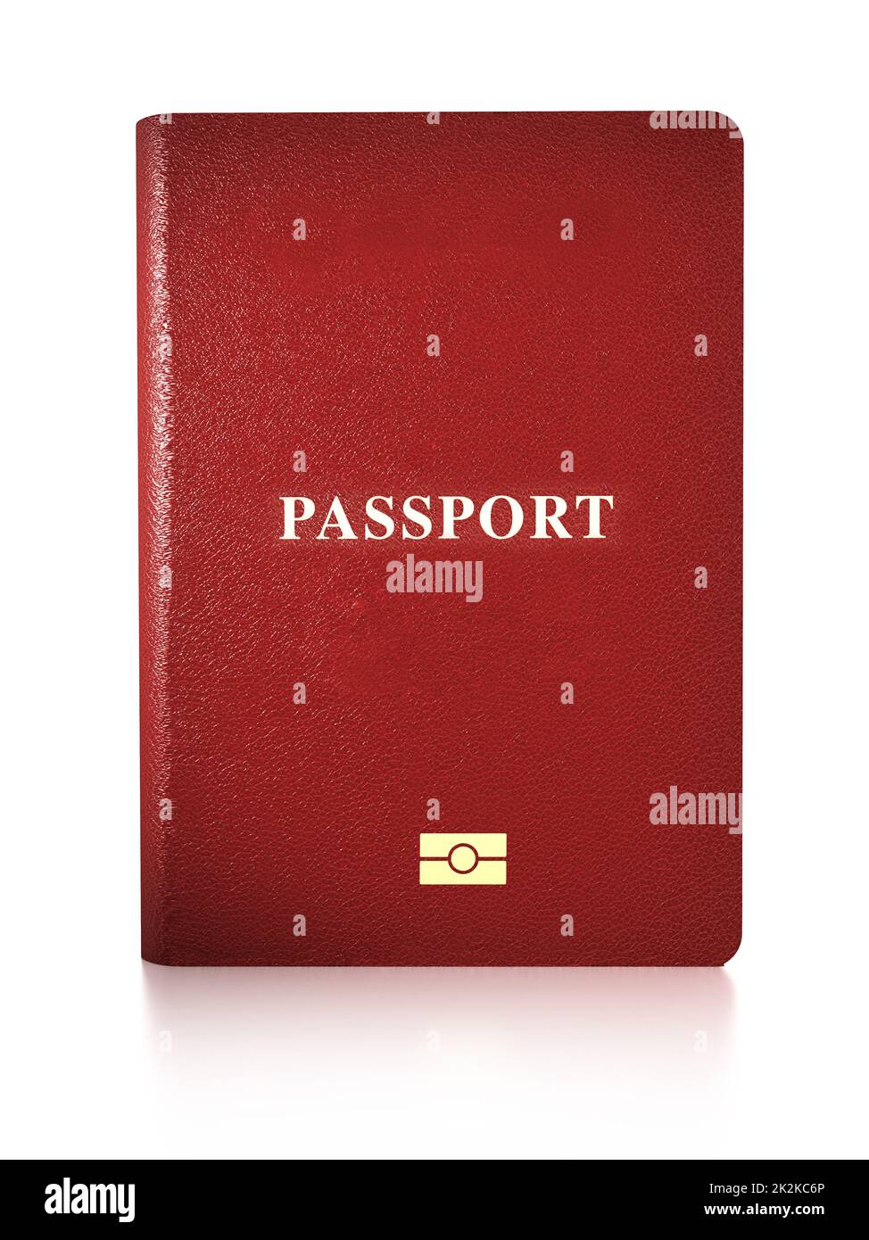 Dark Red Realistic Passport Cover Mockup Isolated On White