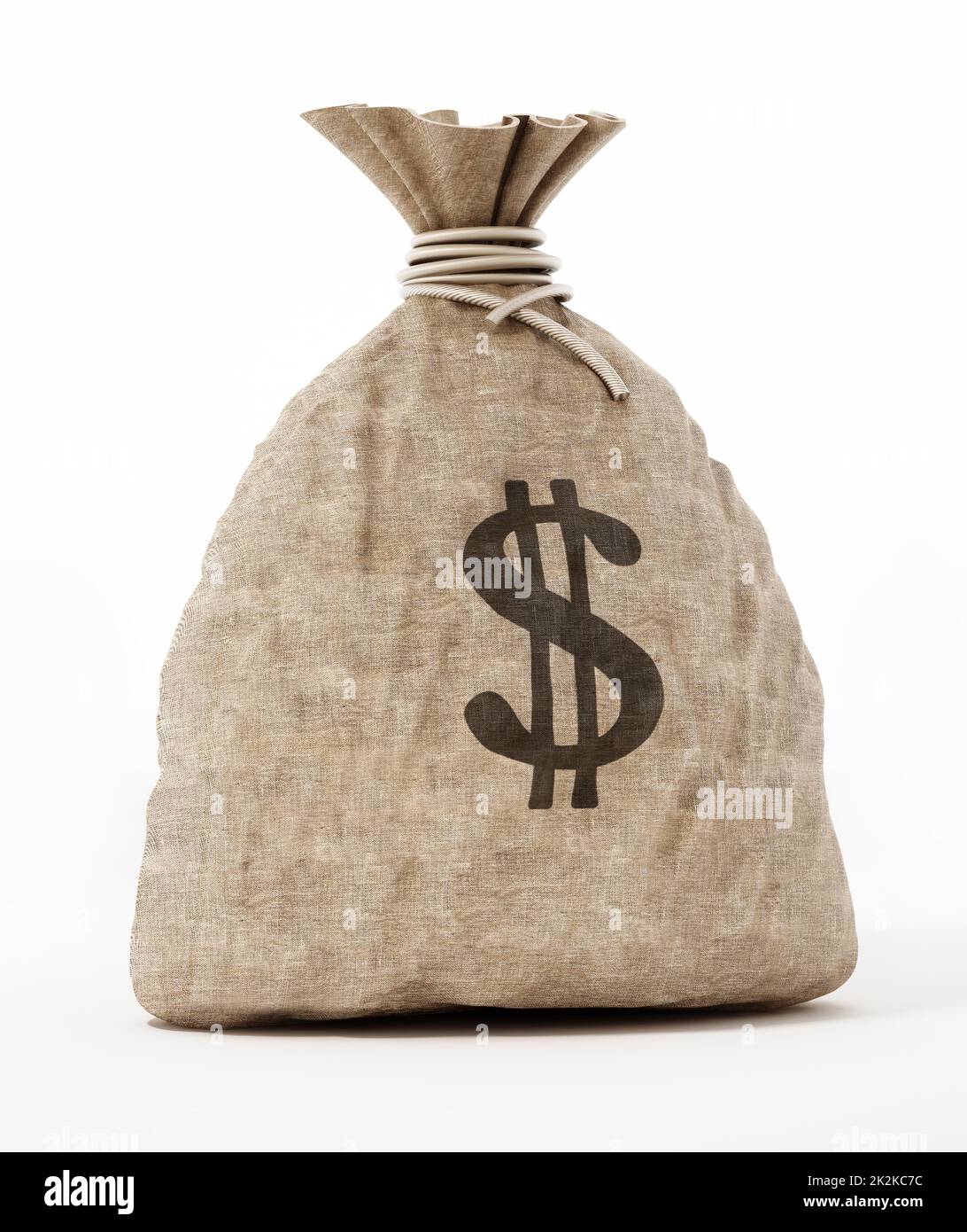 Money sack with dollar icon. 3D illustration Stock Photo