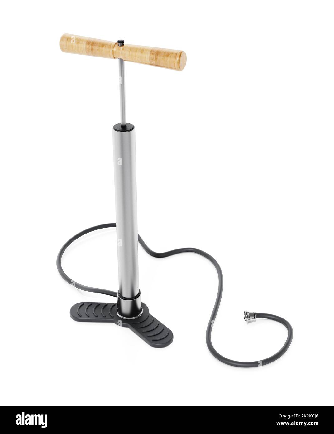 Manual vintage air pump isolated on white background. 3D illustration