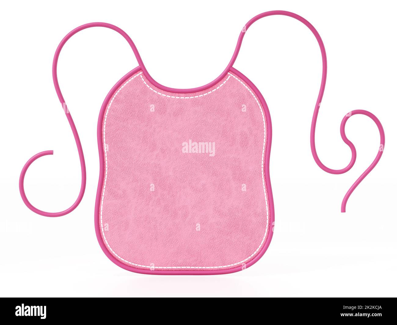 Pink baby apron isolated on white background. 3D illustration Stock Photo