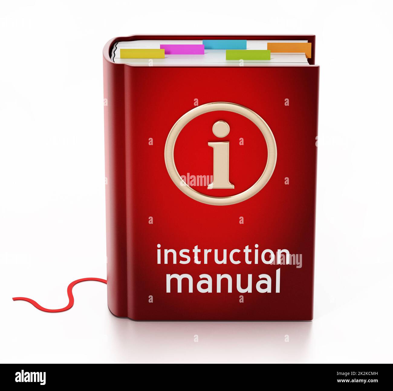 Instruction manual isolated on white background. 3D illustration Stock Photo