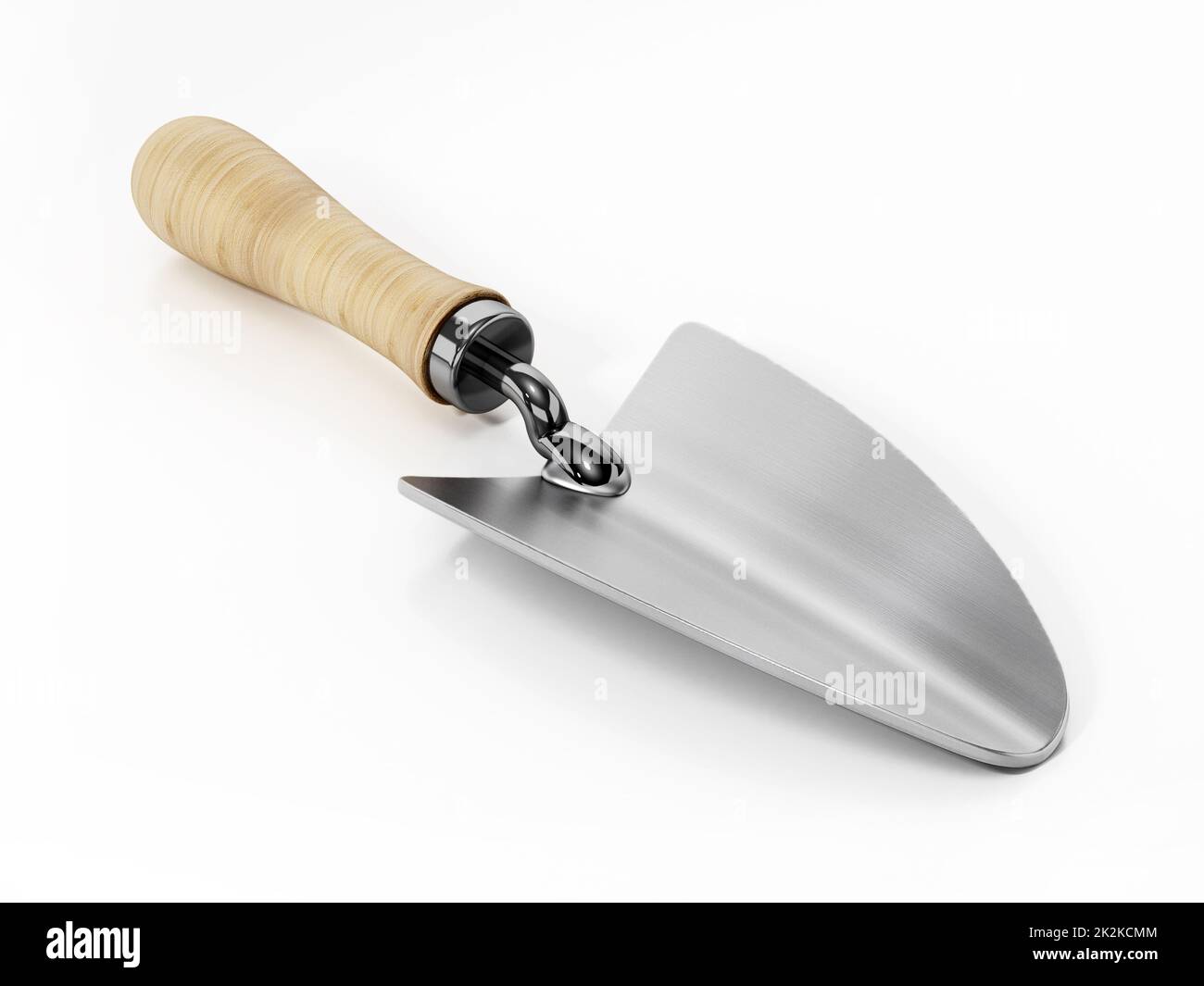Construction trowel isolated on white background. 3D illustration Stock Photo